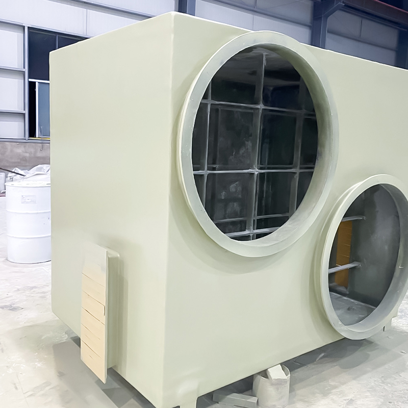 Caja de adsorción de carbón activado de fibra de vidrio.